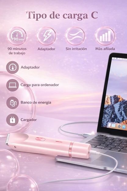 Depiladora waterproof 2 en 1: precisión, comodidad y cero dolor
