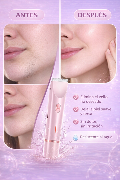 Depiladora waterproof 2 en 1: precisión, comodidad y cero dolor